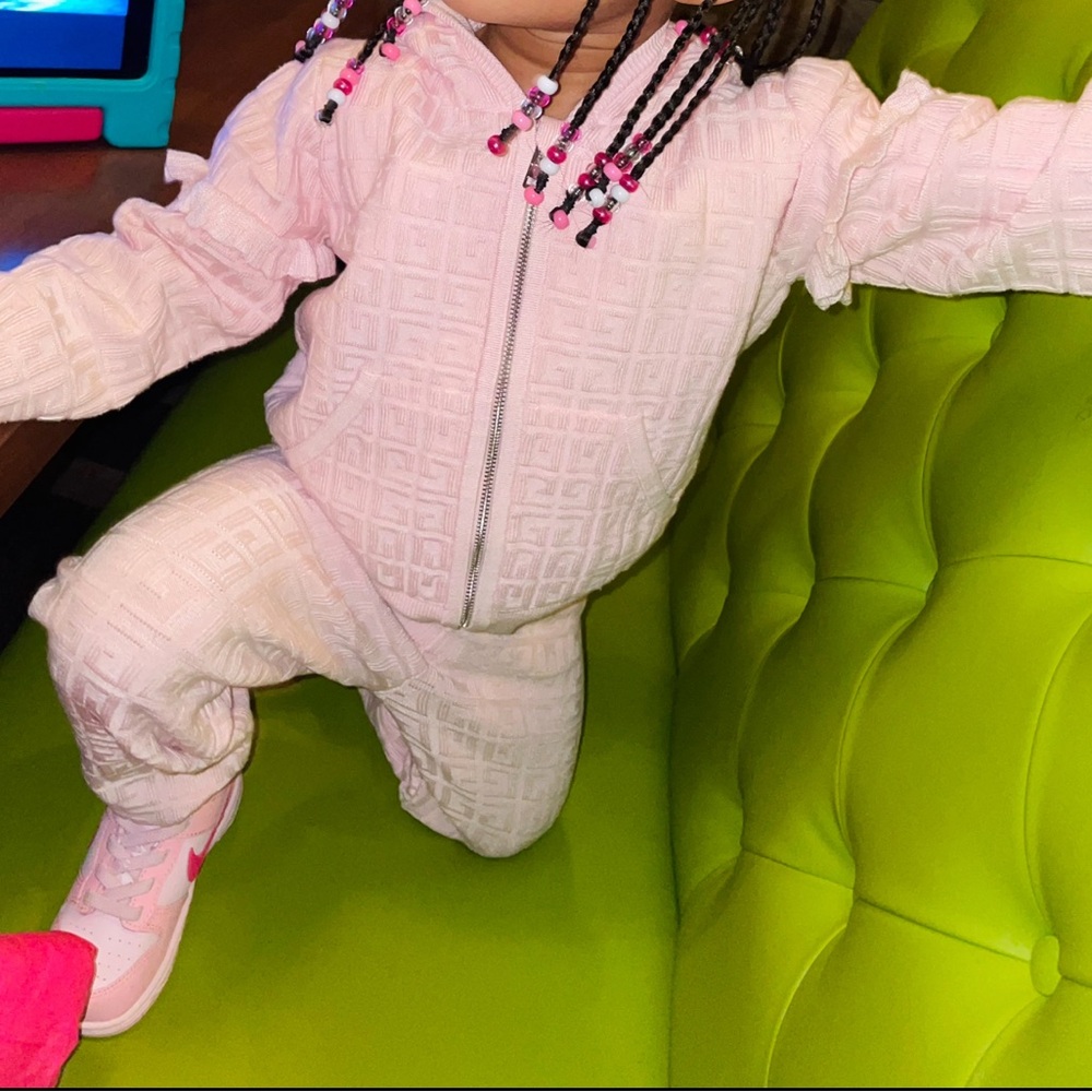 Pink Hooded Tracksuit Set